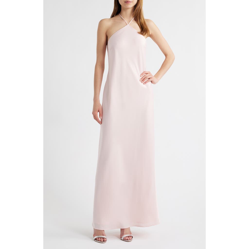 Wayf Araceli Halter Strap Satin Slipdress