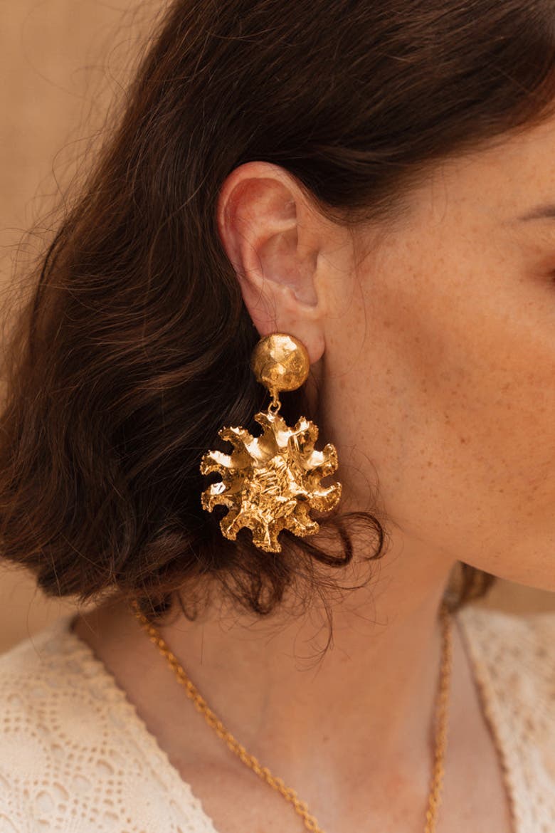 Sol Y Luna Earrings, Alternate, color, GOLD