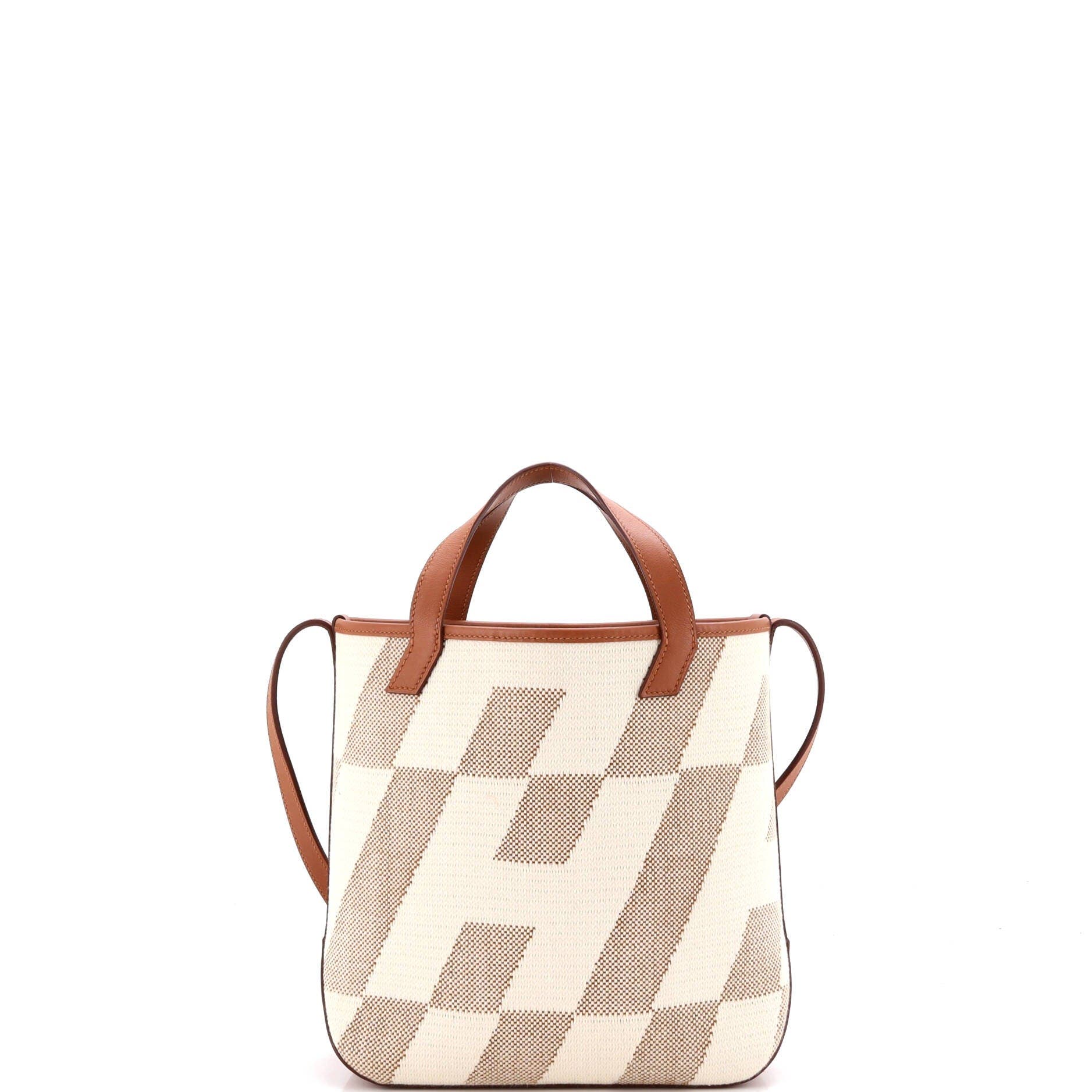 Cabas H en Biais Tote Canvas with Leather 27, Alternate, color, Gold