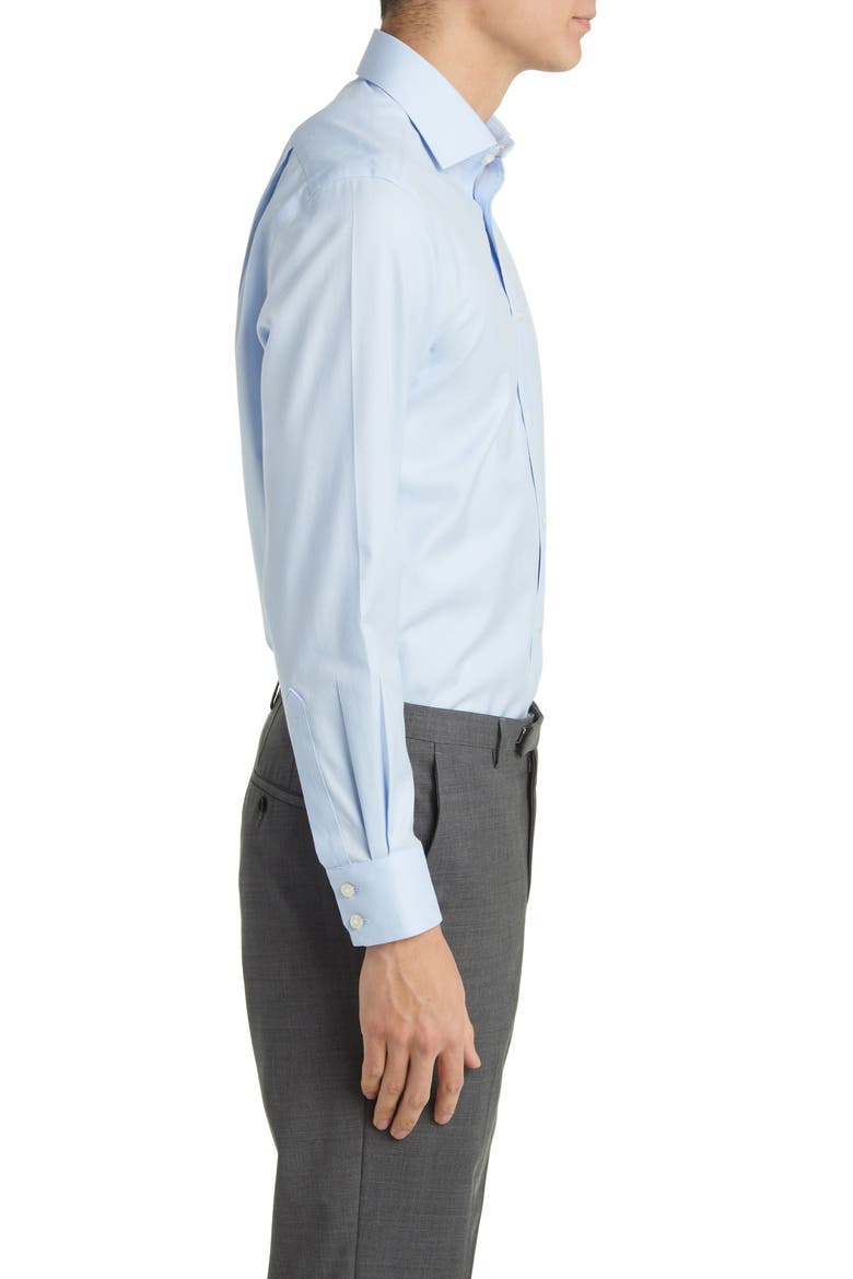 Non-Iron Twill Cutaway Slim Fit Shirt Single Cuff, Alternate, color, SKY BLUE
