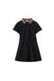 Girl's Check Collar Cotton Polo Shirt Dress