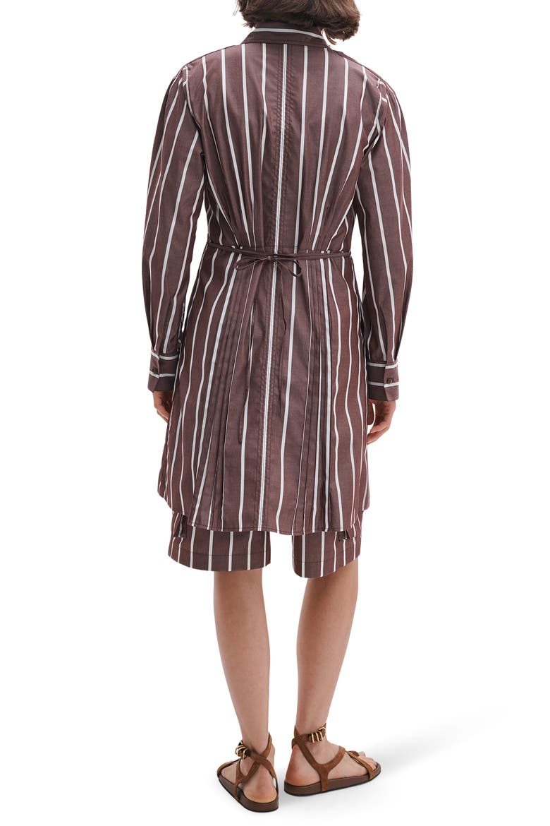 Taylor Stripe Tie Waist Long Sleeve Shirtdress, Alternate, color, ROSEWOOD STRIPE