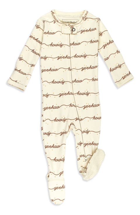 Print Organic Cotton Zip Footie (Baby)