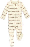 L'ovedbaby Print Organic Cotton Zip Footie