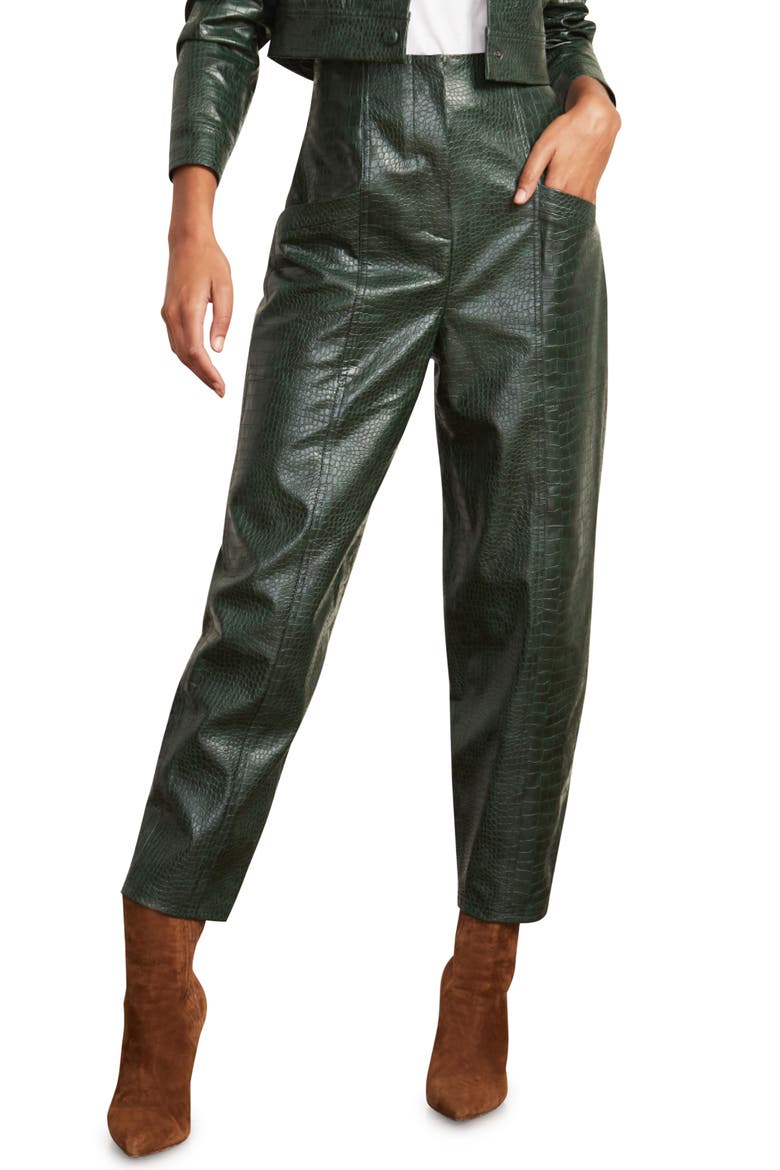 Kita Faux Leather Ankle Pants, Main, color, EVERGREEN