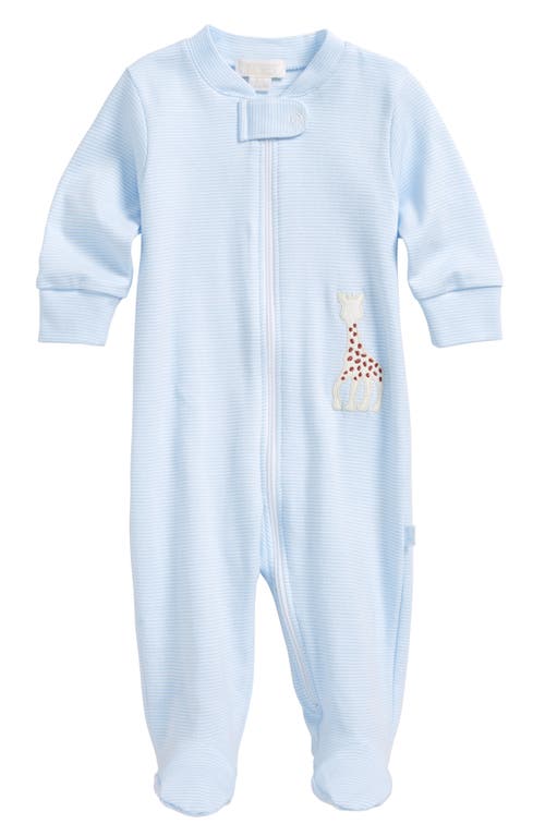 Kissy Kissy X Sophie La Girafe Stripe Footie In Blue