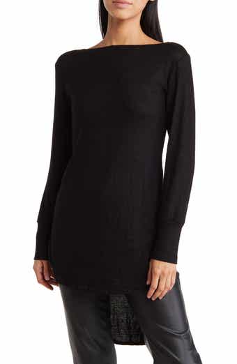 GO COUTURE Boatneck High/Low Hem Tunic Top