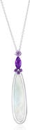 SIMONA Sterling Silver Amethyst & Mother-of-Pearl Pendant Necklace