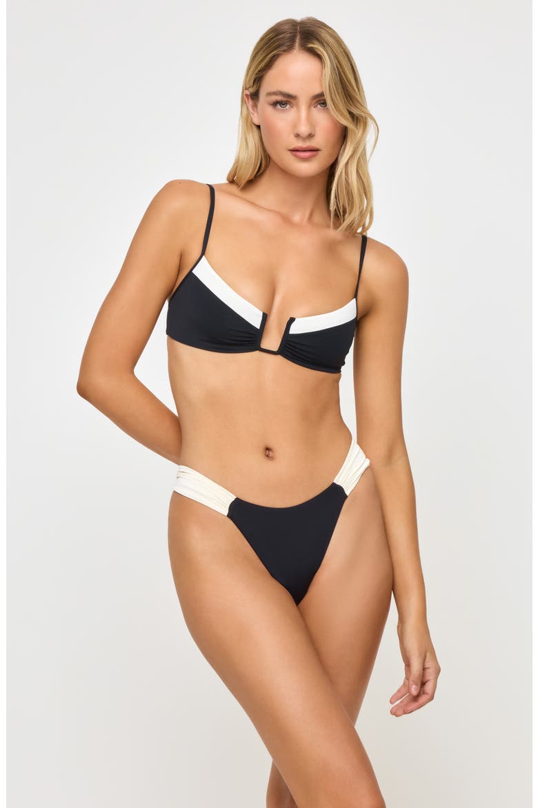 Dolce Full Bikini Bottoms, Alternate, color, BLACK/ CREAM