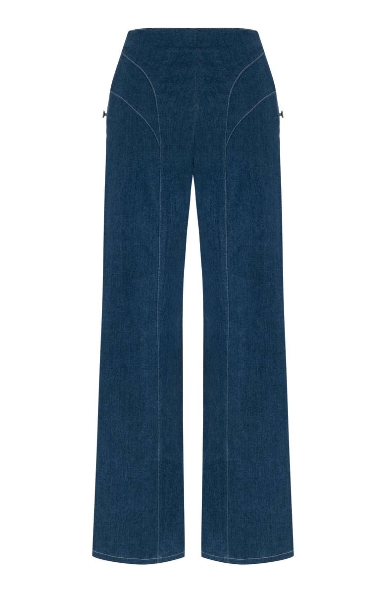 Jendue US Myla Denim Jean - Women's High-Waisted Wide Leg, Alternate, color, Deep Blue