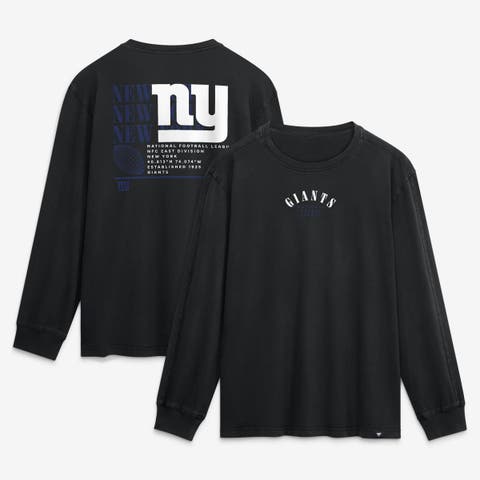 Men's Fanatics Black New York Giants Relaxed Fullback Drive Long Sleeve Fashion Top