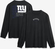 FANATICS Men's Fanatics Black New York Giants Relaxed Fullback Drive Long Sleeve Fashion Top