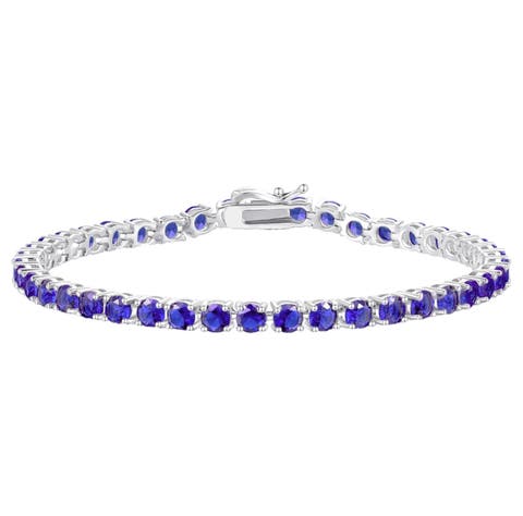 Round Cut Tanzanite Tennis Bracelet