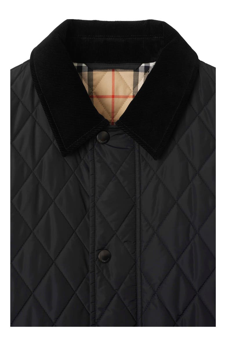 Burberry Quilted Nylon Barn Jacket, Alternate, color, Black