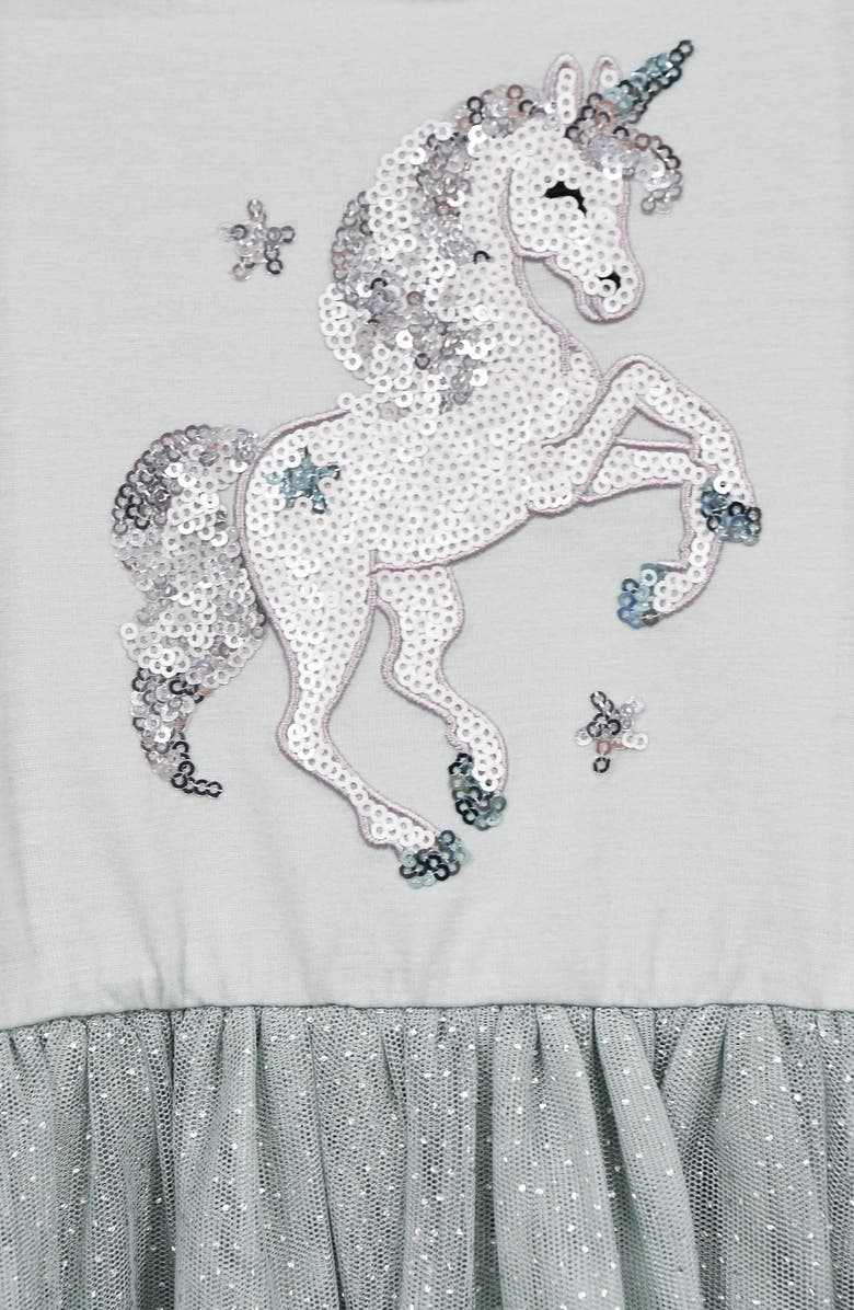 Zunie Kids' Sequin Unicorn Long Sleeve Dress, Alternate, color,