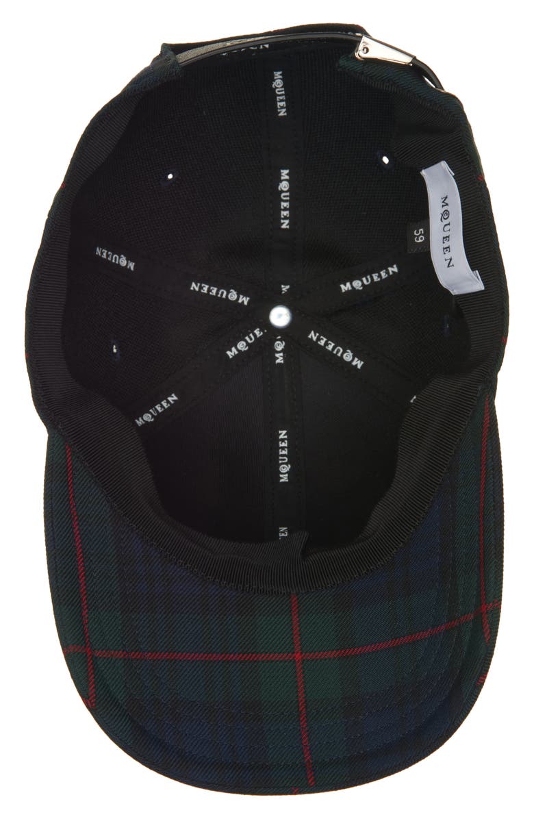 McQueen Plaid Logo Adjustable Baseball Cap, Alternate, color, Navy/ Red