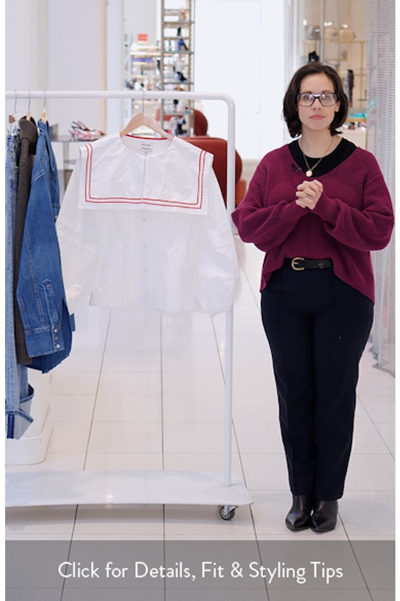 Elise Sailor Collar Long Sleeve Organic Cotton Top video