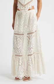 KITTENISH Eyelet Lace Maxi Skirt