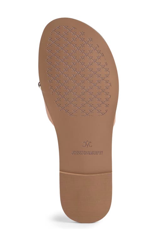 Johnston & Murphy Shayla Embellished Slide Sandal In Tan Full Grain Leather
