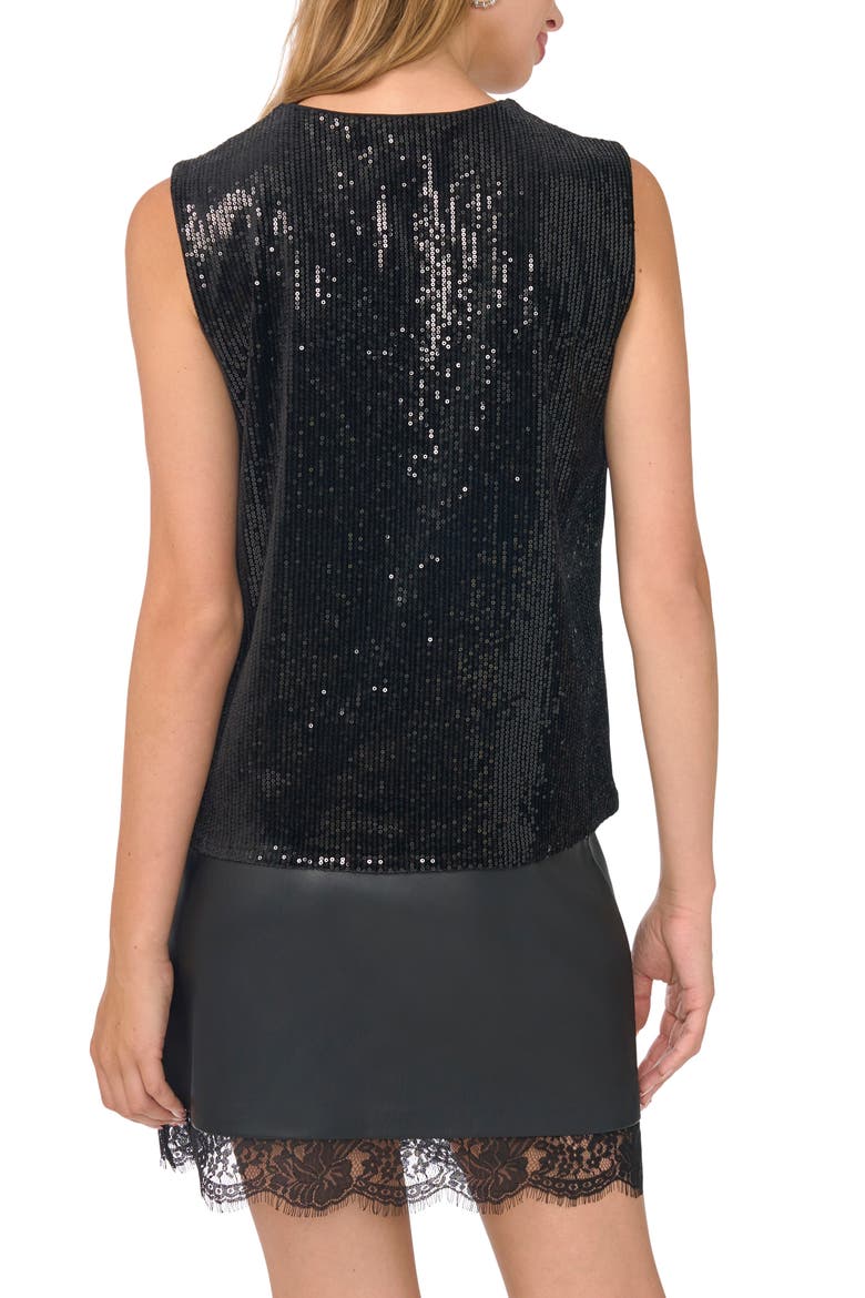 Asymmetrical Neck Sequin Top, Alternate, color, RICH BLACK