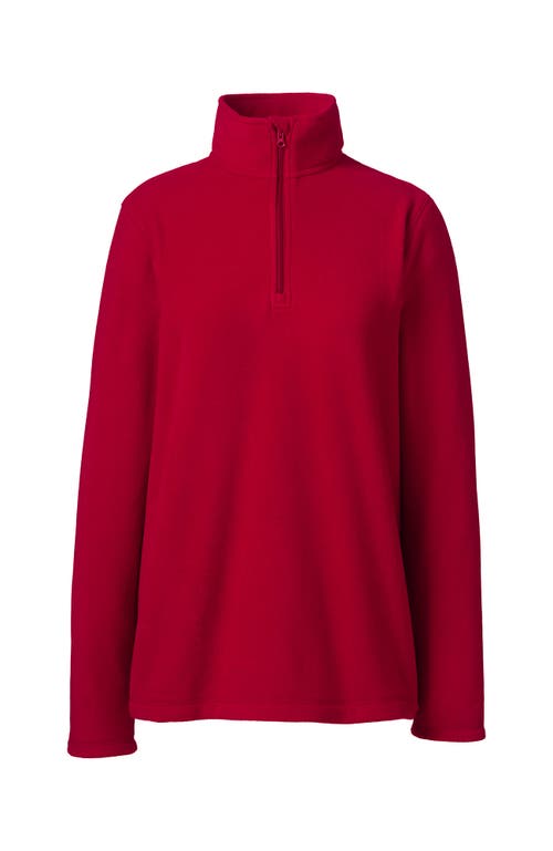 Lands' End School Uniform Young Lightweight Fleece Quarter Zip Pullover In Red