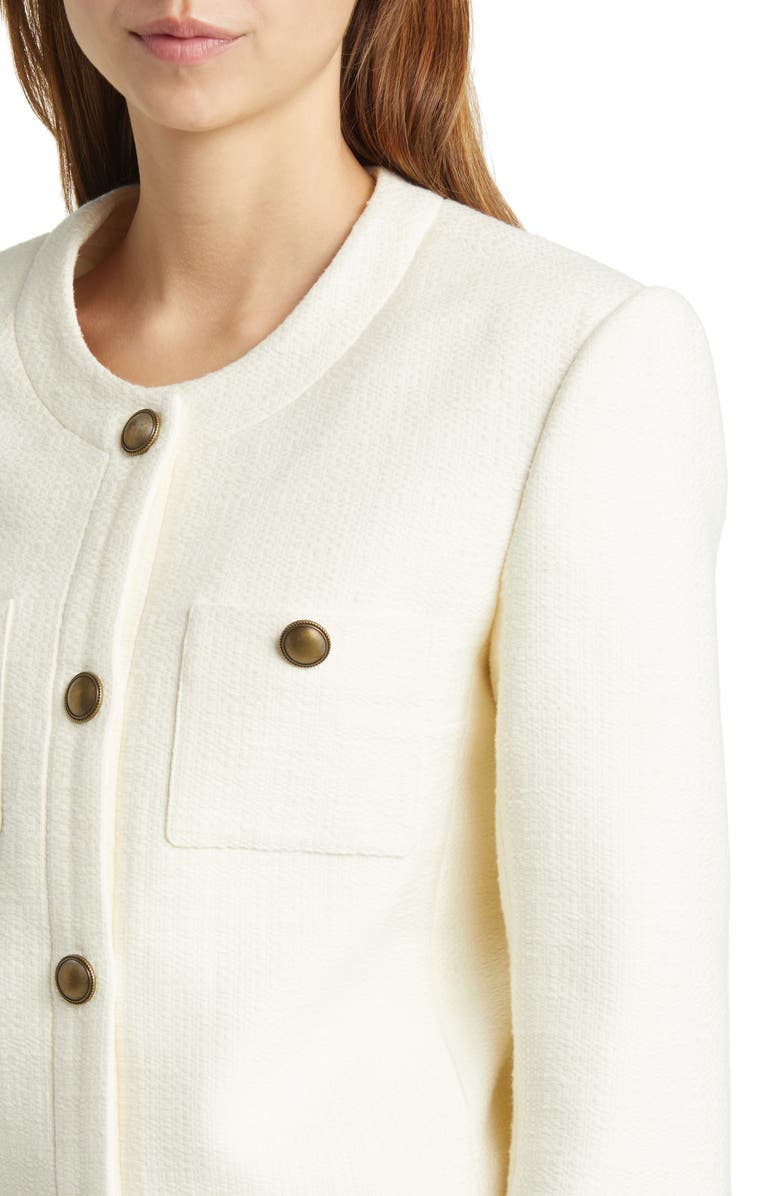 FRAME Collarless Jacket, Alternate, color, Cream