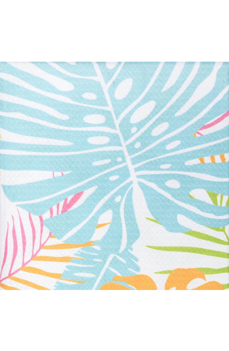 C&F Home Palm Beach Tropical Monstera 100% Cotton Dishtowel, Alternate, color, Blue