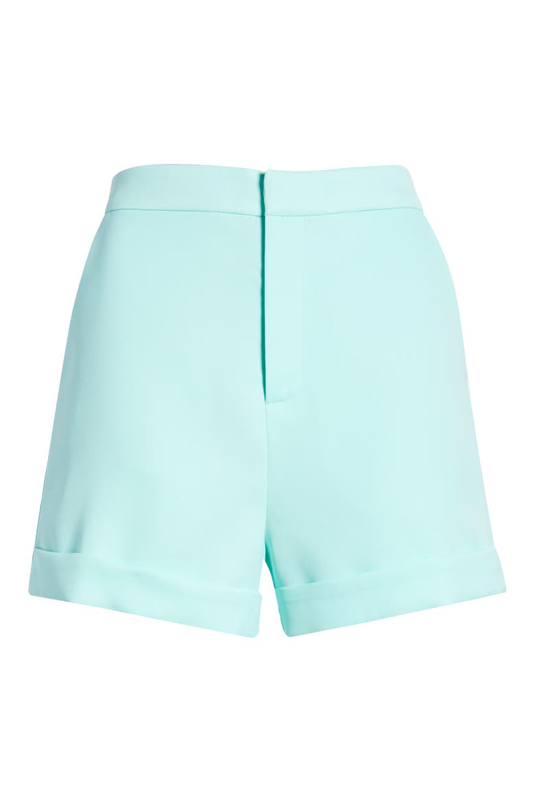 High Waist Tailored Shorts, Alternate, color, AQUA