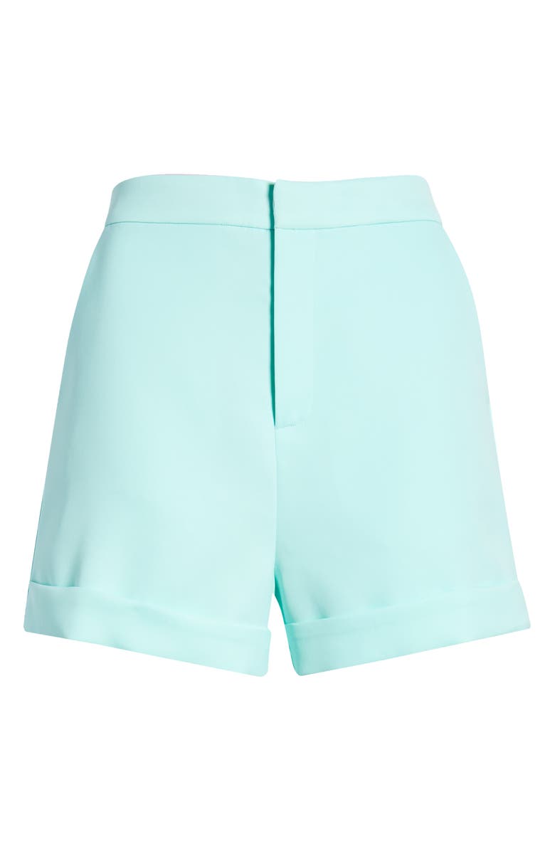 Endless Rose High Waist Tailored Shorts, Alternate, color, Aqua