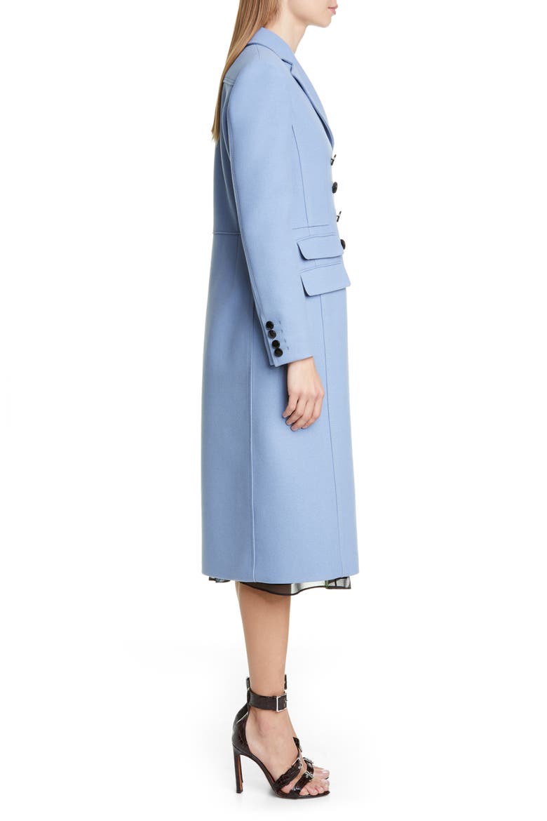 Double Breasted Three-Quarter Coat, Alternate, color, FLAX FLOWER