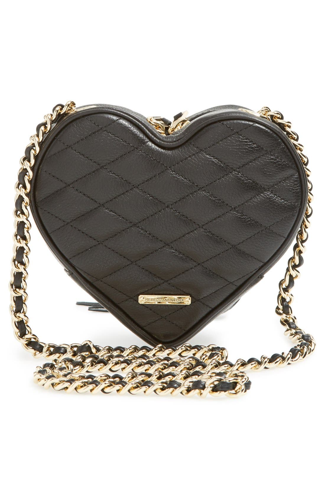 Heart Crossbody Bag, Alternate, color, BLACK
