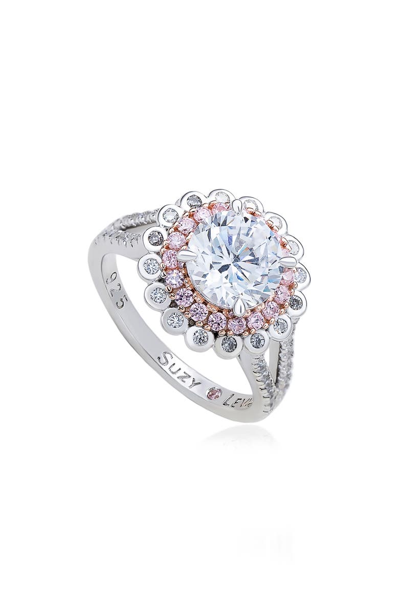 SUZY LEVIAN Cubic Zirconia Engagement Ring, Main, color, Pink