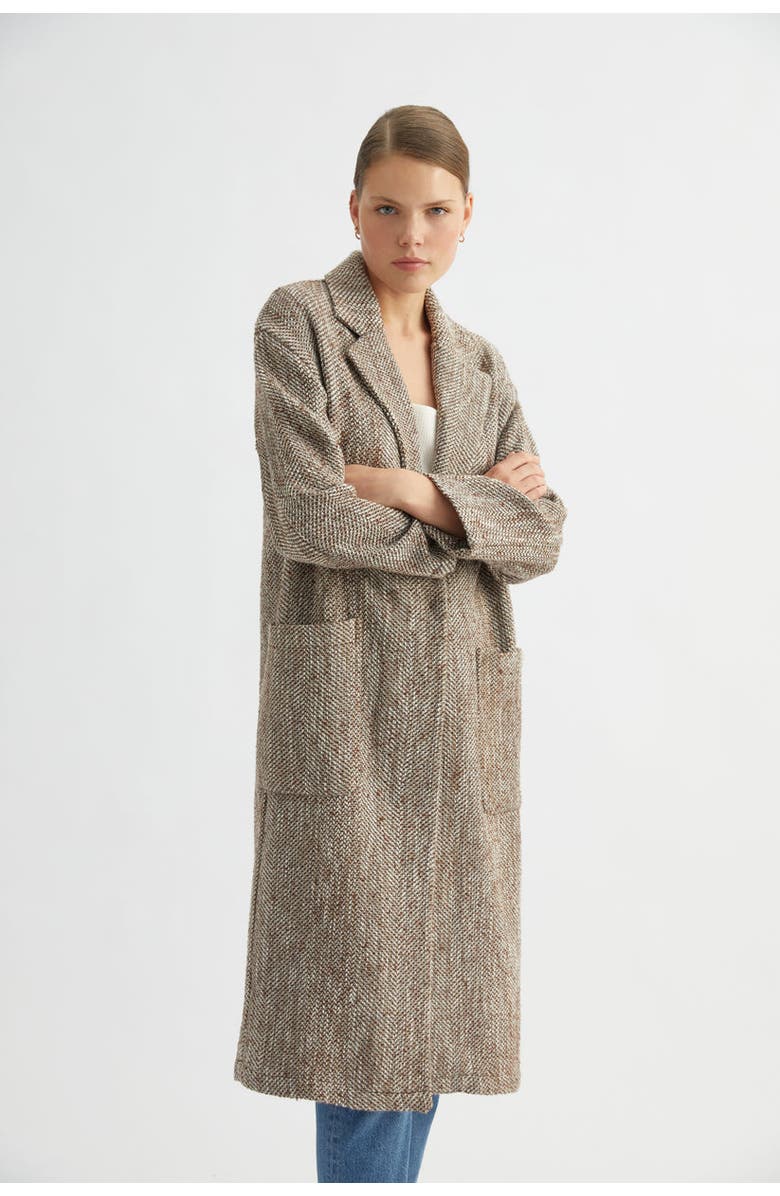 Labeca London Oversized Herringbone Coat, Main, color,