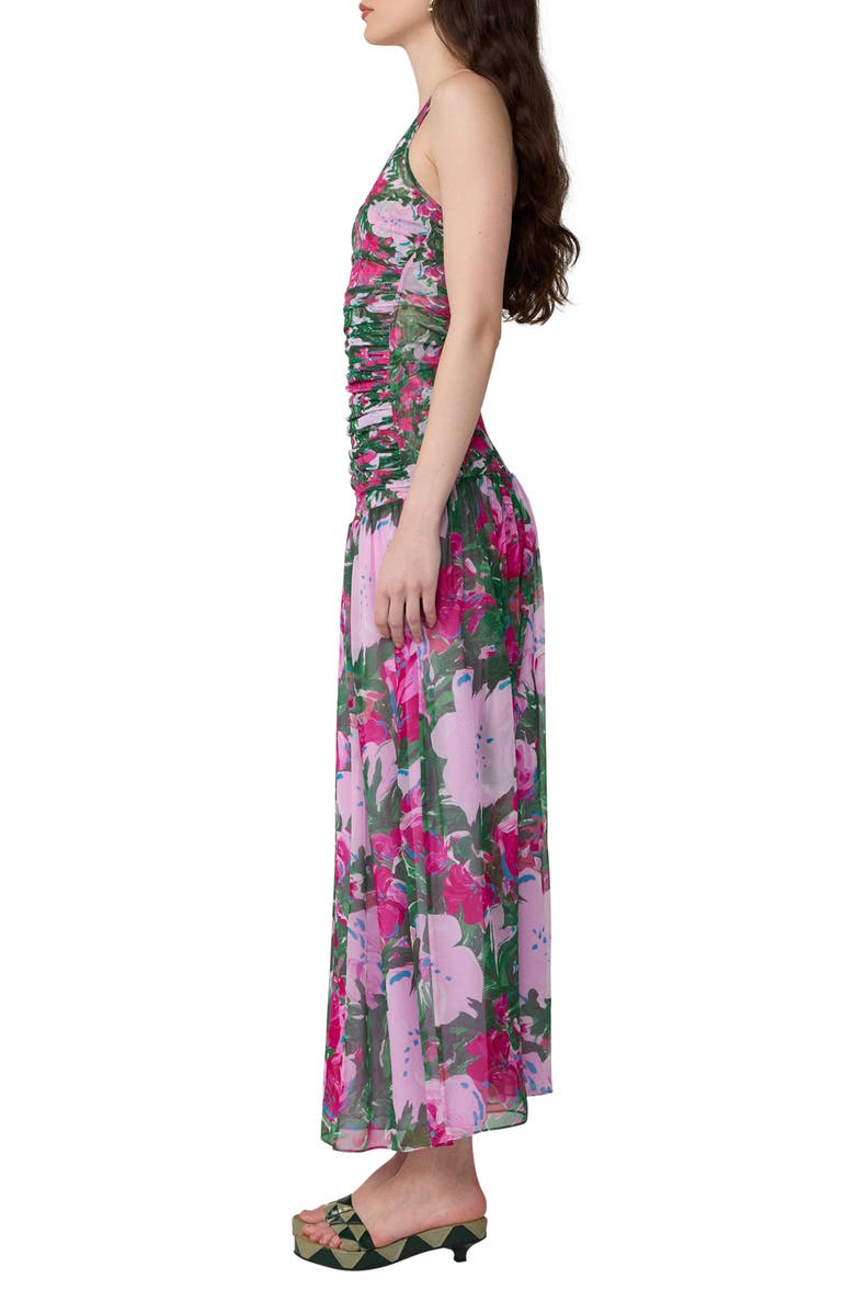Diane von Furstenberg Lorna Floral Ruched Midi Dress, Alternate, color, Provence Gossip Pink