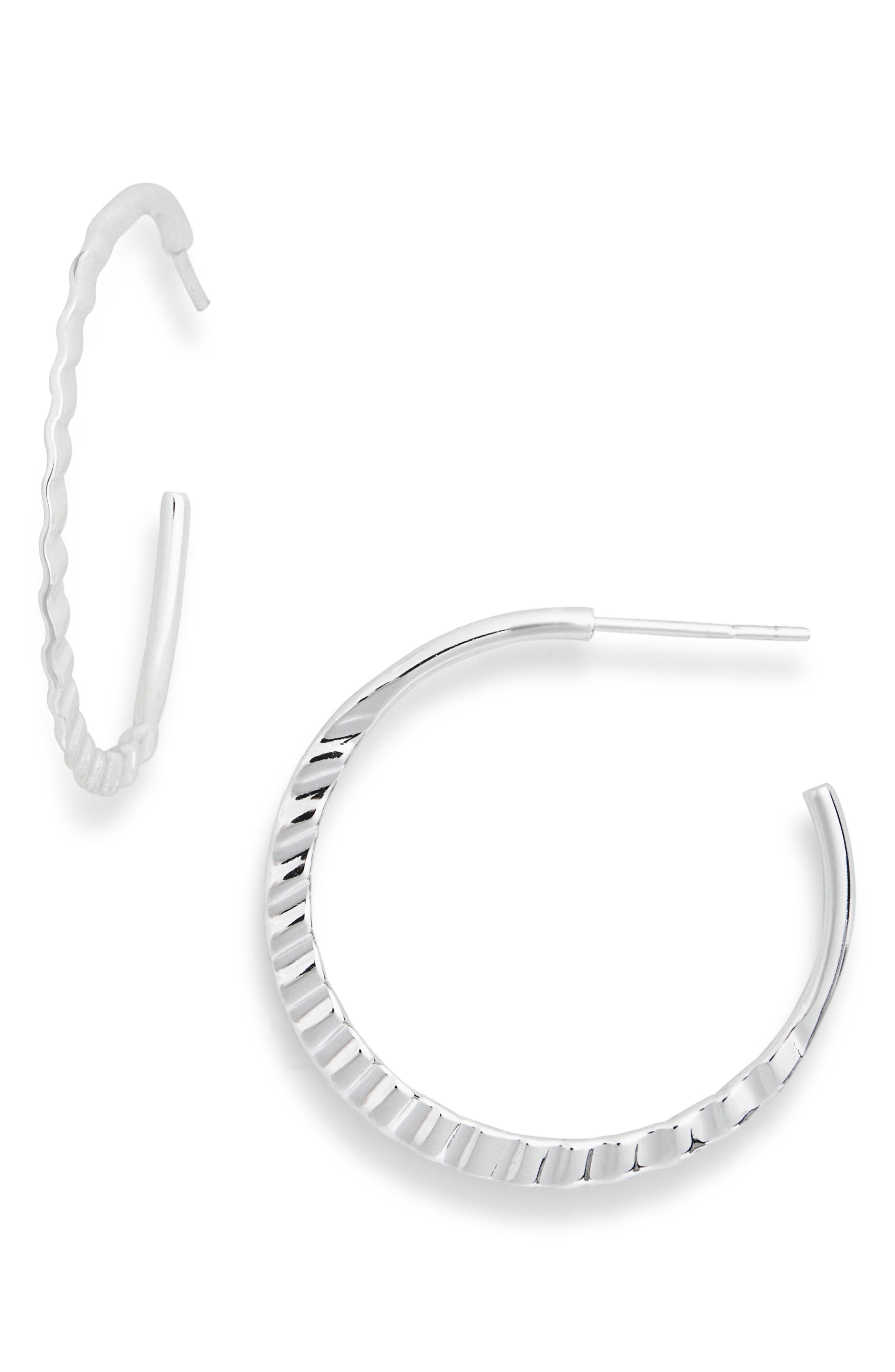 ARGENTO VIVO Sterling Silver Wavy Graduated Hoop Earrings