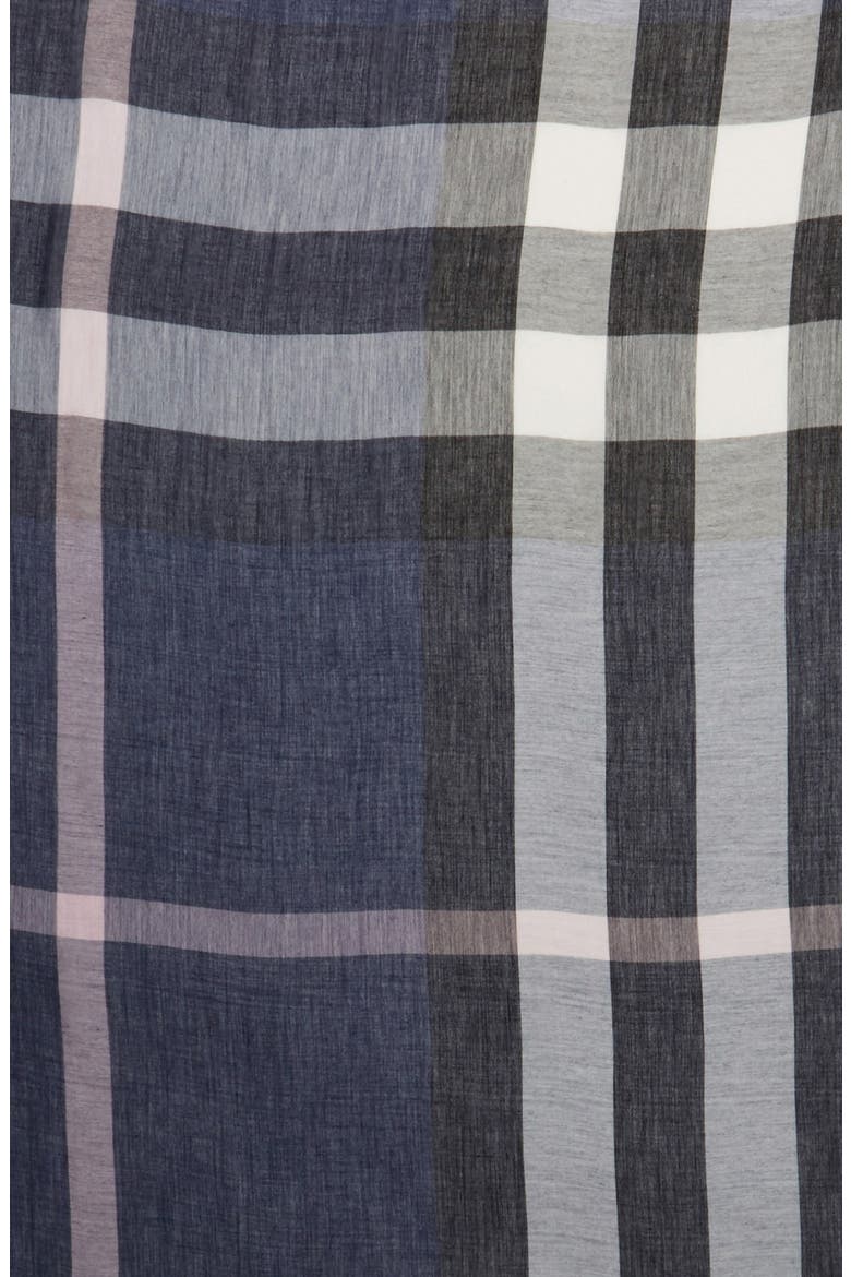Brit Sheer Mega Check Scarf, Alternate, color, INDIGO CHECK