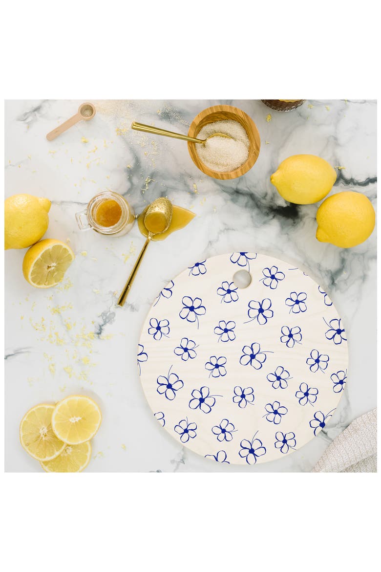 Blue Flowers Cutting Board, Alternate, color, BLUE