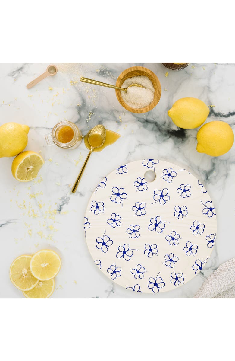 Deny Designs Blue Flowers Cutting Board, Alternate, color, Blue