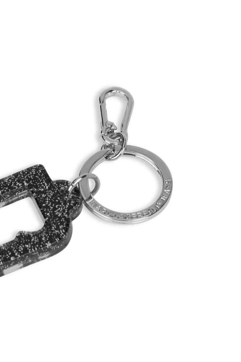 Glitter Monogram Keychain, Alternate, color, Glitter Black