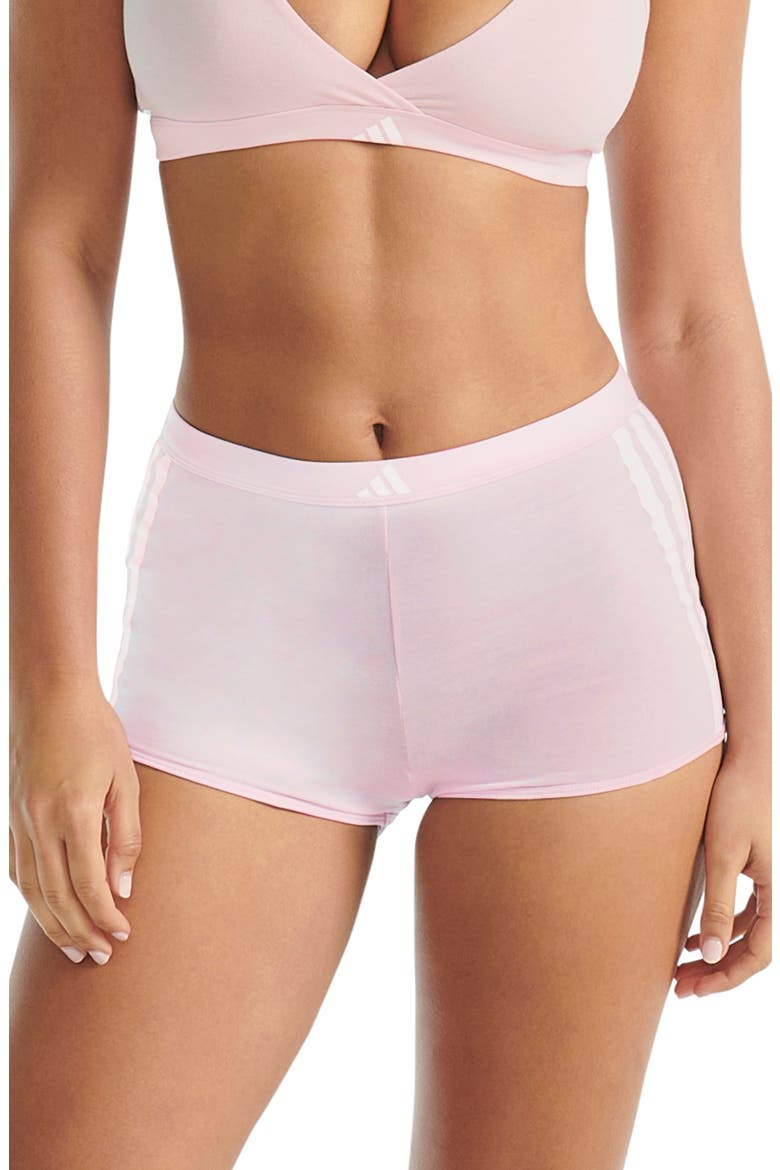 3-Stripes Boyshorts, Main, color, CLEAR PINK
