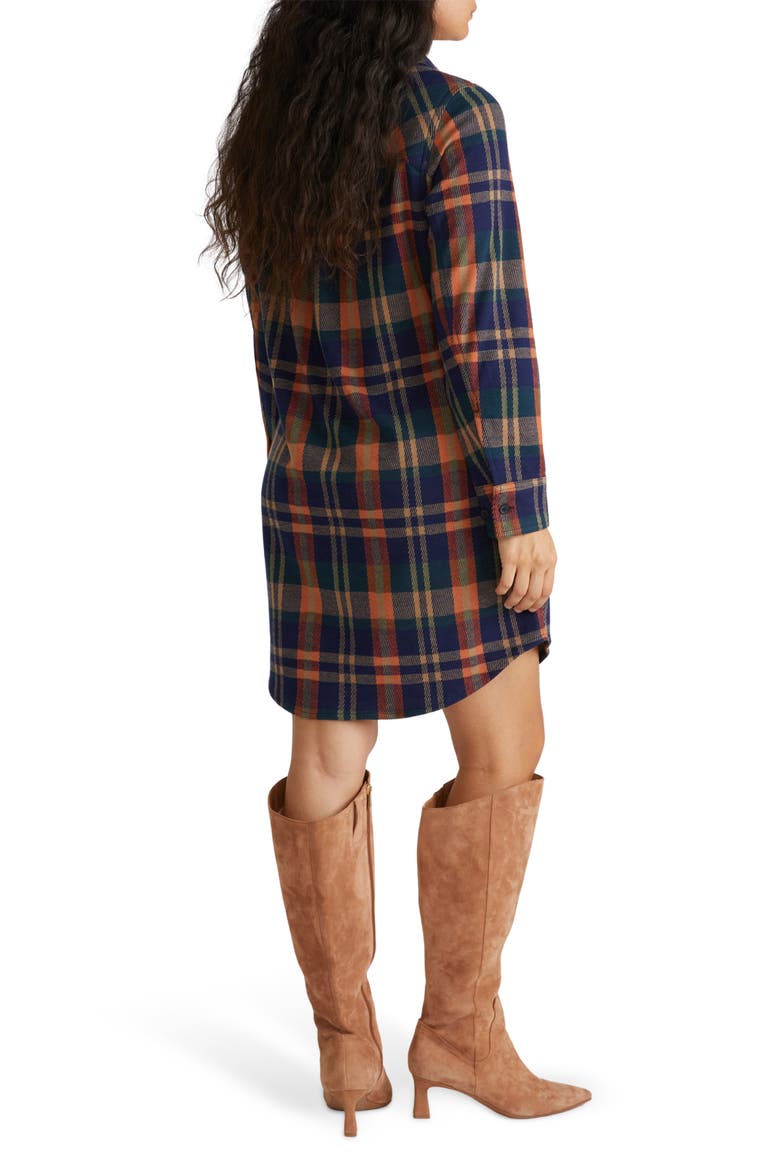 Long Sleeve Check Flannel Shirtdress, Alternate, color, AUTUMN APPLE RED PLAID