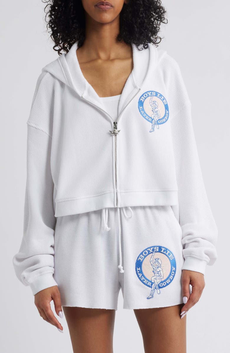 BOYS LIE Later Cowboy Alex Zip Up Hoodie, Alternate, color, White