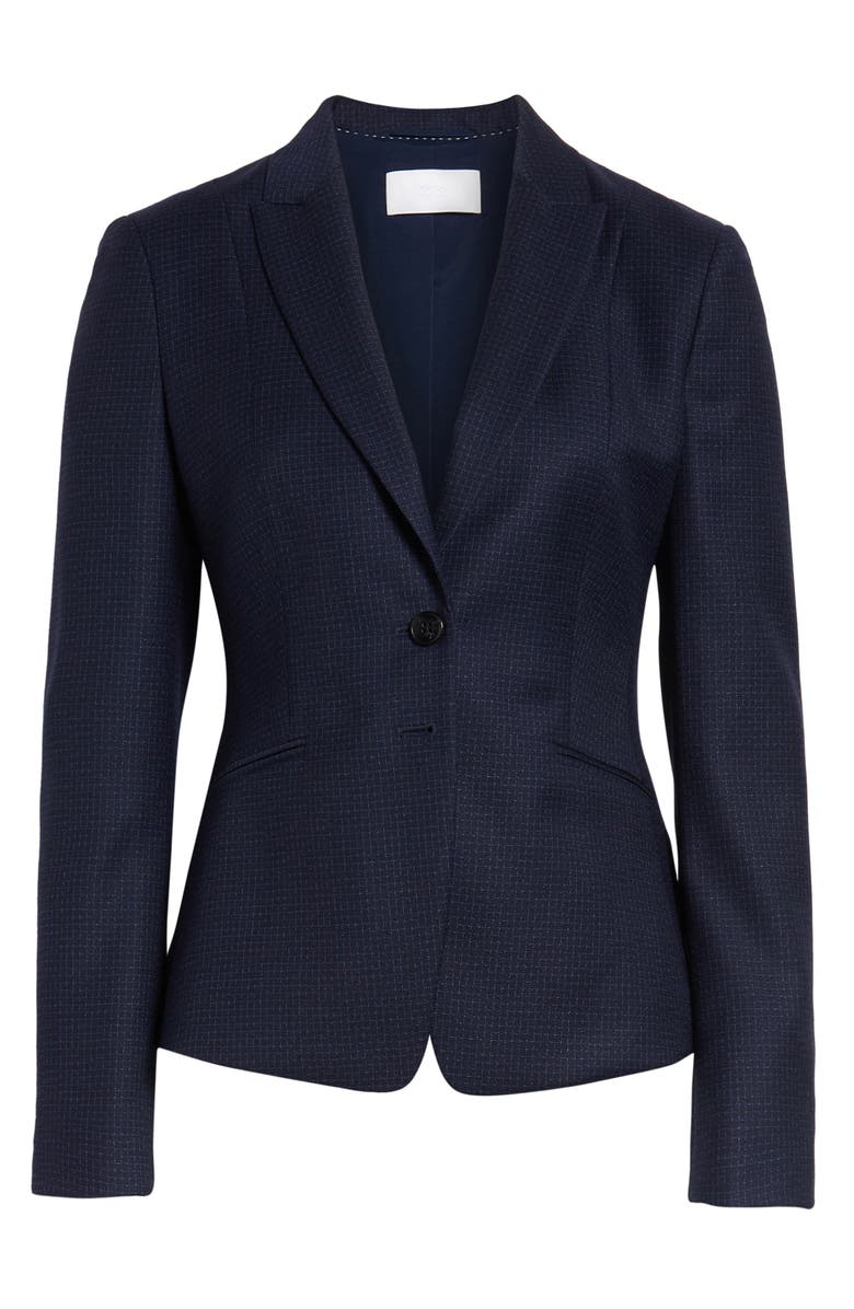 BOSS Jibena Windowpane Jacket, Alternate, color, 