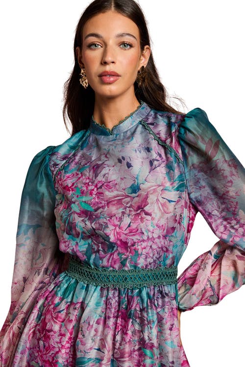 Coast Organza Mini Dress With Floral Print In Blue