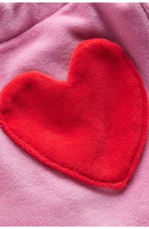Mini Boden Kids' Heart Pocket Velour Pants In Pink