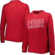 PRESSBOX Women's Pressbox Crimson Alabama Crimson Tide Surf Plus Size Southlawn Waffle-Knit Thermal Tri-Blend Long Sleeve T-Shirt