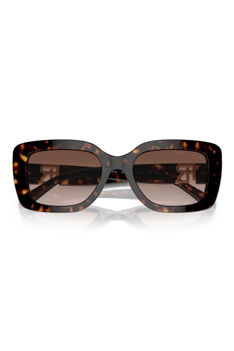 55mm Nikki Gradient Rectangle Sunglasses, Alternate, color, HAVANA / GRADIENT BROWN