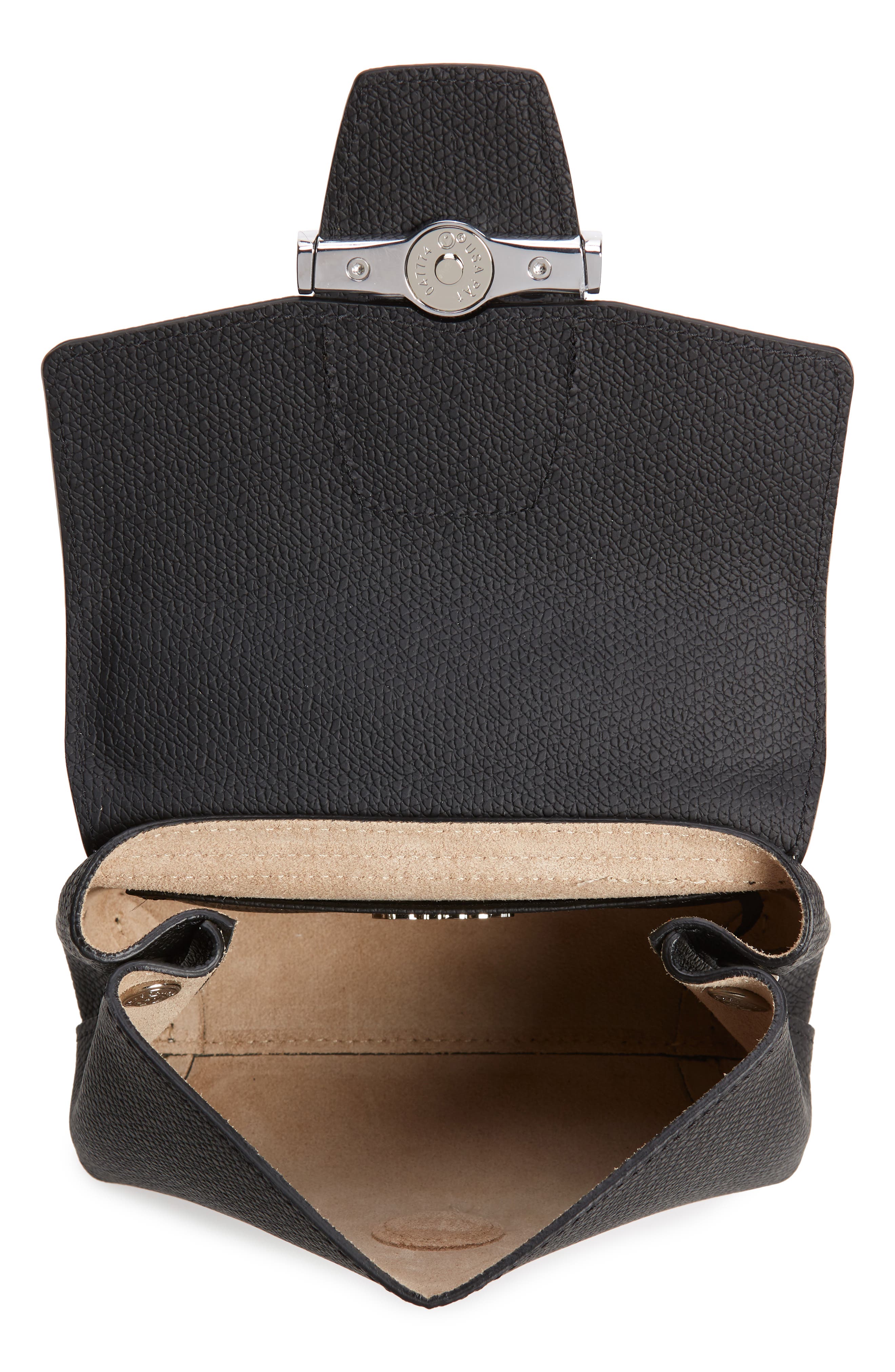 Longchamp Small Roseau Leather Crossbody Bag, Alternate, color, Black
