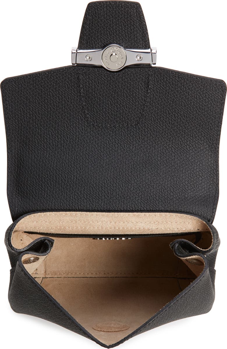 Longchamp Small Roseau Leather Crossbody Bag, Alternate, color, Black