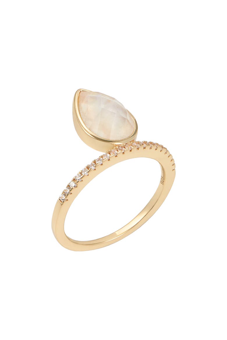 Floating Pear Moonstone Ring, Main, color, WHITE